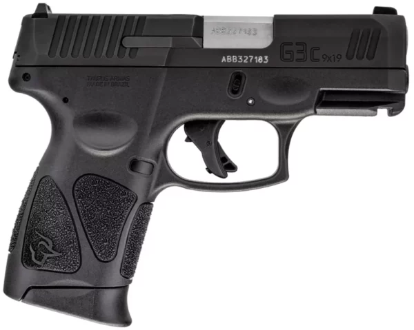 Taurus 1G3C93110 G3C  Compact Frame 9mm Luger 10+1 3.26" Matte Stainless Steel Barrel, Matte Black Tenifer Serrated Steel Slide, Black Polymer Frame w/Picatinny Rail, Black Polymer Grip, Right Hand