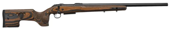 CZ-USA 07504 CZ 600 Range Full Size 6mm Creedmoor 5+1 24" Black Nitride Steel Threaded Barrel, Black Drilled & Tapped Receiver, Brown & Gray Laminate Fixed w/Adj Cheek Rest Stock, Right Hand