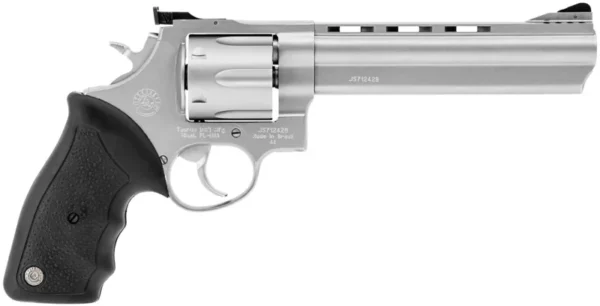 Taurus 2440069 44  44 Rem Mag 6rd 6.50" Ported Barrel, Overall Matte Finish Stainless Steel, Finger Grooved Black Rubber Grip & Adjustable Rear Sight