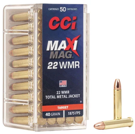 CCI Ammunition .22 WMR 40gr TMJ Brass – 50rd