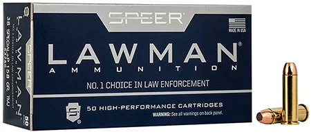 Speer .38 Special 158gr TMJ Brass – 50rd
