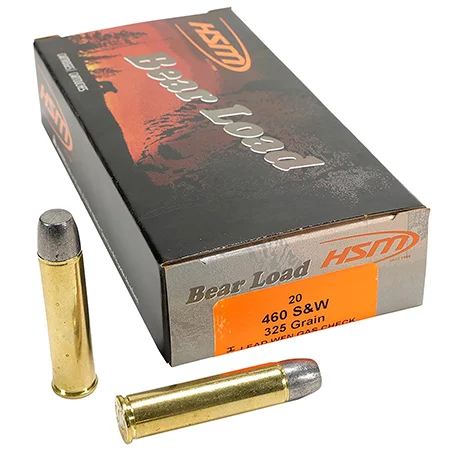 HSM 460SW4N Bear Load 460 S&W Mag 325 gr Wide Flat Nose 20 Per Box/ 25 Case