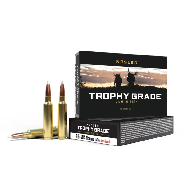 Nosler Trophy Grade Rifle Ammunition 6.5-284 Norma 140gr AccuBond 20/Box